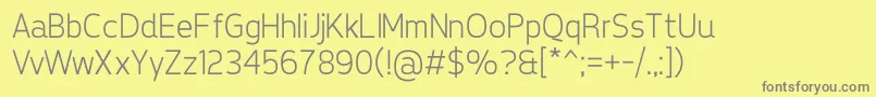 TepenoSansLight Font – Gray Fonts on Yellow Background