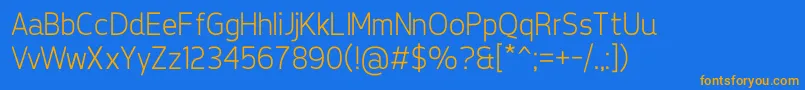 TepenoSansLight Font – Orange Fonts on Blue Background