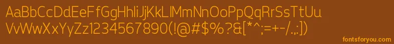 TepenoSansLight Font – Orange Fonts on Brown Background