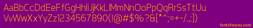 TepenoSansLight Font – Orange Fonts on Purple Background