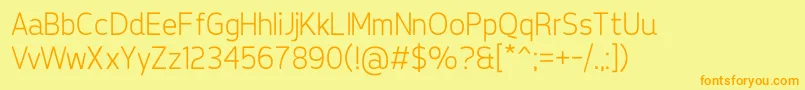 TepenoSansLight Font – Orange Fonts on Yellow Background