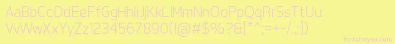 TepenoSansLight Font – Pink Fonts on Yellow Background