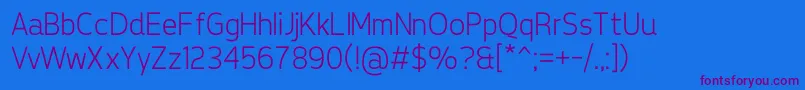 TepenoSansLight Font – Purple Fonts on Blue Background