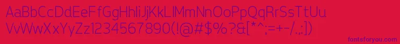 TepenoSansLight Font – Purple Fonts on Red Background