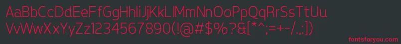 TepenoSansLight Font – Red Fonts on Black Background