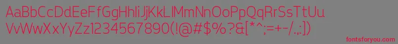 TepenoSansLight Font – Red Fonts on Gray Background