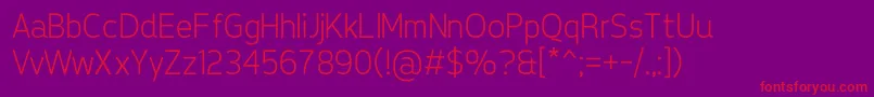 TepenoSansLight-fontti – punaiset fontit violetilla taustalla