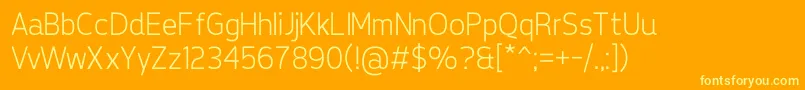 TepenoSansLight Font – Yellow Fonts on Orange Background