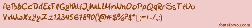 Weitere Informationen zur Smismi-Schriftart Smismi-Schriftart – Braune Schriften auf rosa Hintergrund