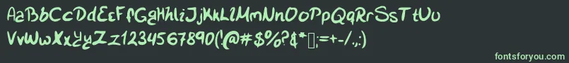フォントSmismi – 黒い背景に緑の文字