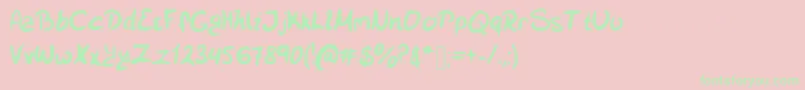 フォントSmismi – ピンクの背景に緑の文字