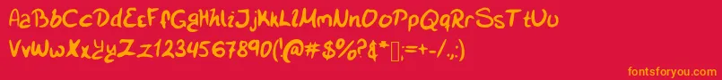 Smismi Font – Orange Fonts on Red Background