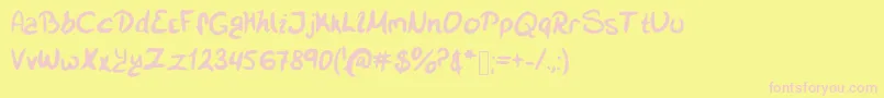 Smismi Font – Pink Fonts on Yellow Background