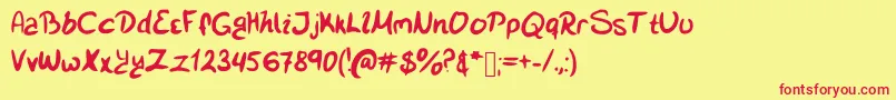 Smismi Font – Red Fonts on Yellow Background