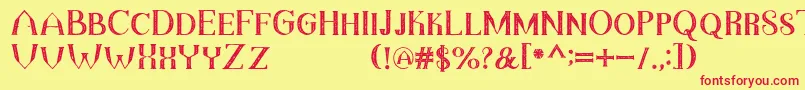 TheDarkTitanVintage Font – Red Fonts on Yellow Background