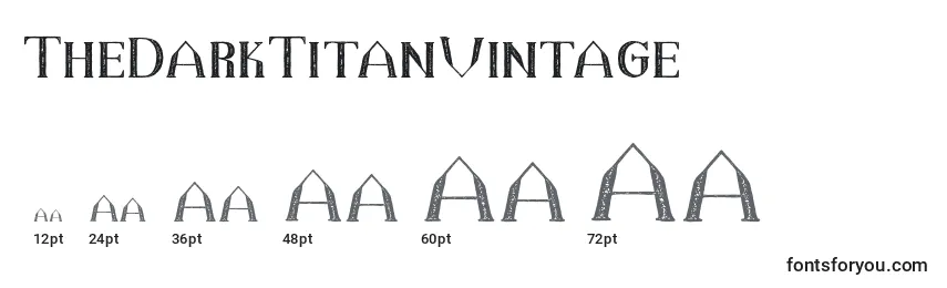 Размеры шрифта TheDarkTitanVintage