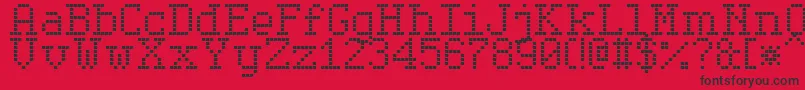 SerifLedBoard7 Font – Black Fonts on Red Background