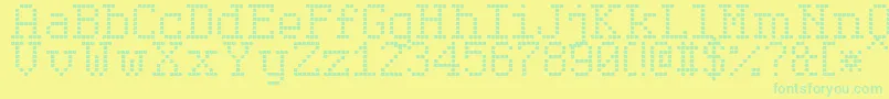Fonte SerifLedBoard7 – fontes verdes em um fundo amarelo