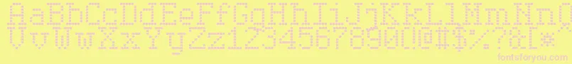 SerifLedBoard7 Font – Pink Fonts on Yellow Background