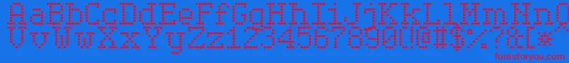 SerifLedBoard7 Font – Red Fonts on Blue Background