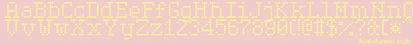 SerifLedBoard7 Font – Yellow Fonts on Pink Background