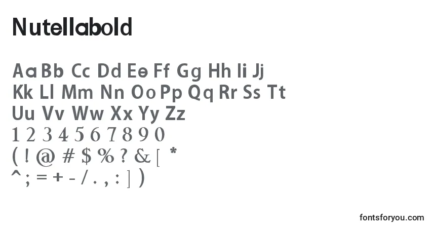 Czcionka Nutellabold – alfabet, cyfry, specjalne znaki