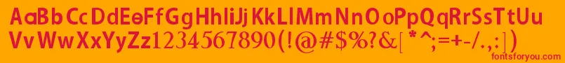 フォントNutellabold – オレンジの背景に赤い文字