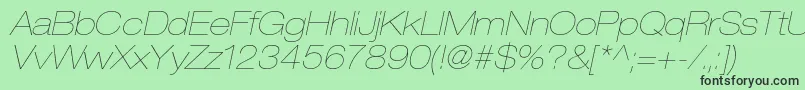 HelveticaneueltstdUltltexo Font – Black Fonts on Green Background