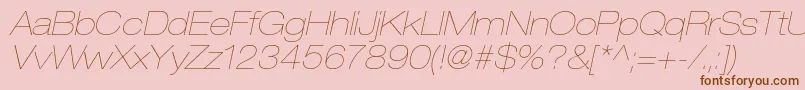 HelveticaneueltstdUltltexo Font – Brown Fonts on Pink Background