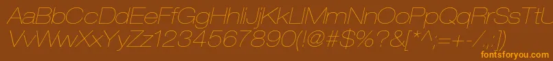 HelveticaneueltstdUltltexo Font – Orange Fonts on Brown Background