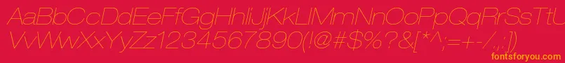 HelveticaneueltstdUltltexo Font – Orange Fonts on Red Background