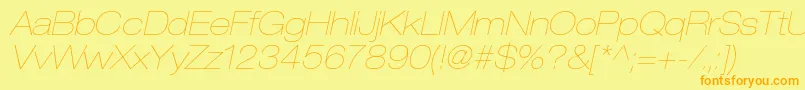 HelveticaneueltstdUltltexo Font – Orange Fonts on Yellow Background