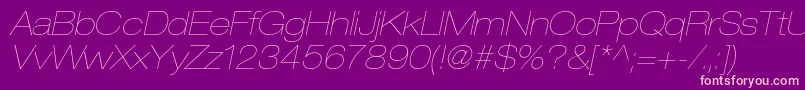 HelveticaneueltstdUltltexo Font – Pink Fonts on Purple Background