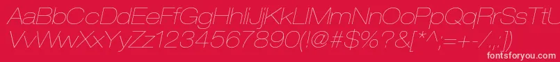 HelveticaneueltstdUltltexo Font – Pink Fonts on Red Background