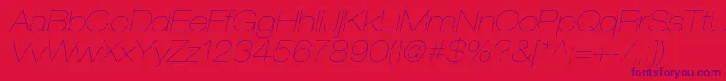 HelveticaneueltstdUltltexo Font – Purple Fonts on Red Background