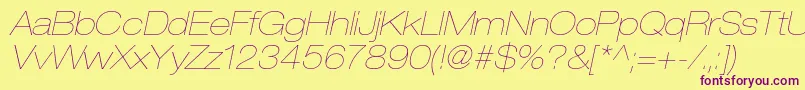 HelveticaneueltstdUltltexo Font – Purple Fonts on Yellow Background