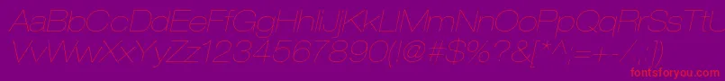 Police HelveticaneueltstdUltltexo – polices rouges sur fond violet