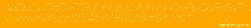 Więcej informacji o czcionce HelveticaneueltstdUltltexo Czcionka HelveticaneueltstdUltltexo – żółte czcionki na pomarańczowym tle