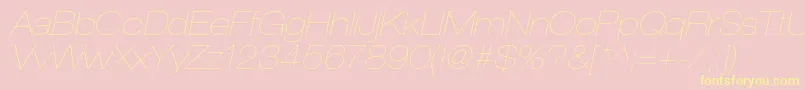 HelveticaneueltstdUltltexo-Schriftart – Gelbe Schriften auf rosa Hintergrund