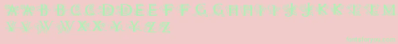 Flowersinitials Font – Green Fonts on Pink Background