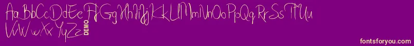 ByndaDemo Font – Yellow Fonts on Purple Background