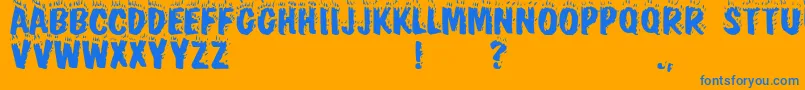 Blaze Font – Blue Fonts on Orange Background