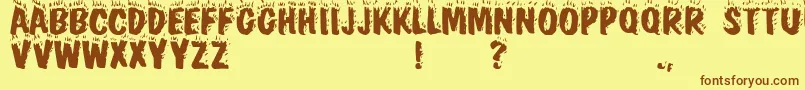 Blaze Font – Brown Fonts on Yellow Background