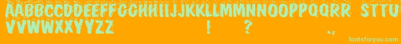 Blaze Font – Green Fonts on Orange Background