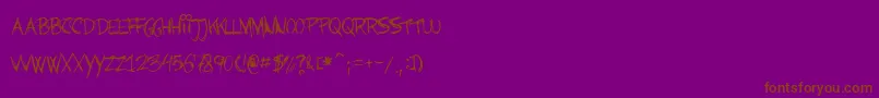 Barbiesjaloussisters-Schriftart – Braune Schriften auf violettem Hintergrund