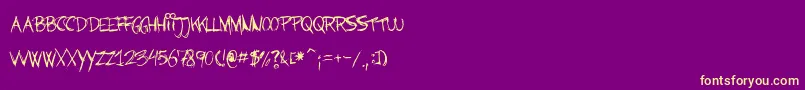 Barbiesjaloussisters Font – Yellow Fonts on Purple Background