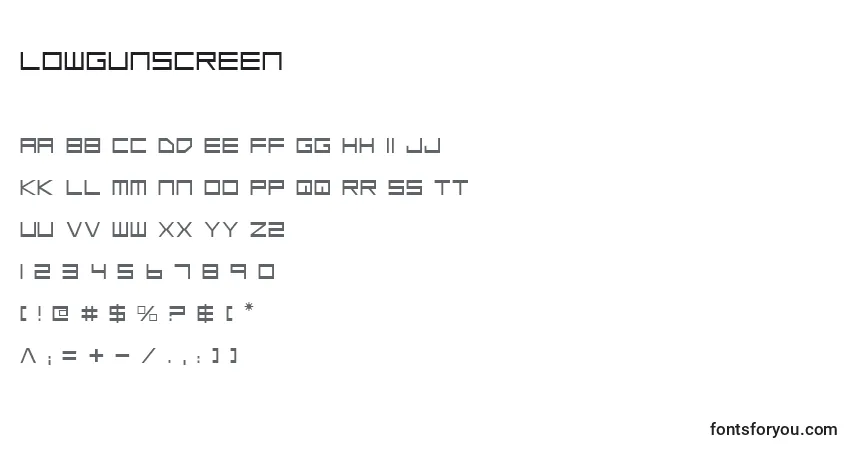Шрифт LowGunScreen – алфавит, цифры, специальные символы
