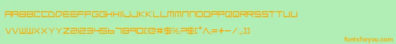 LowGunScreen-Schriftart – Orangefarbene Schriften auf grünem Hintergrund