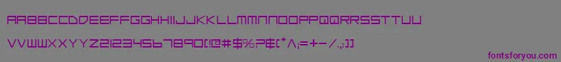 フォントLowGunScreen – 紫色のフォント、灰色の背景