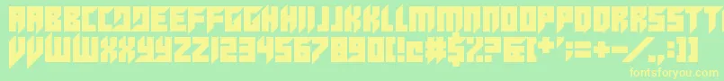 Fonte ClutchingToth – fontes amarelas em um fundo verde